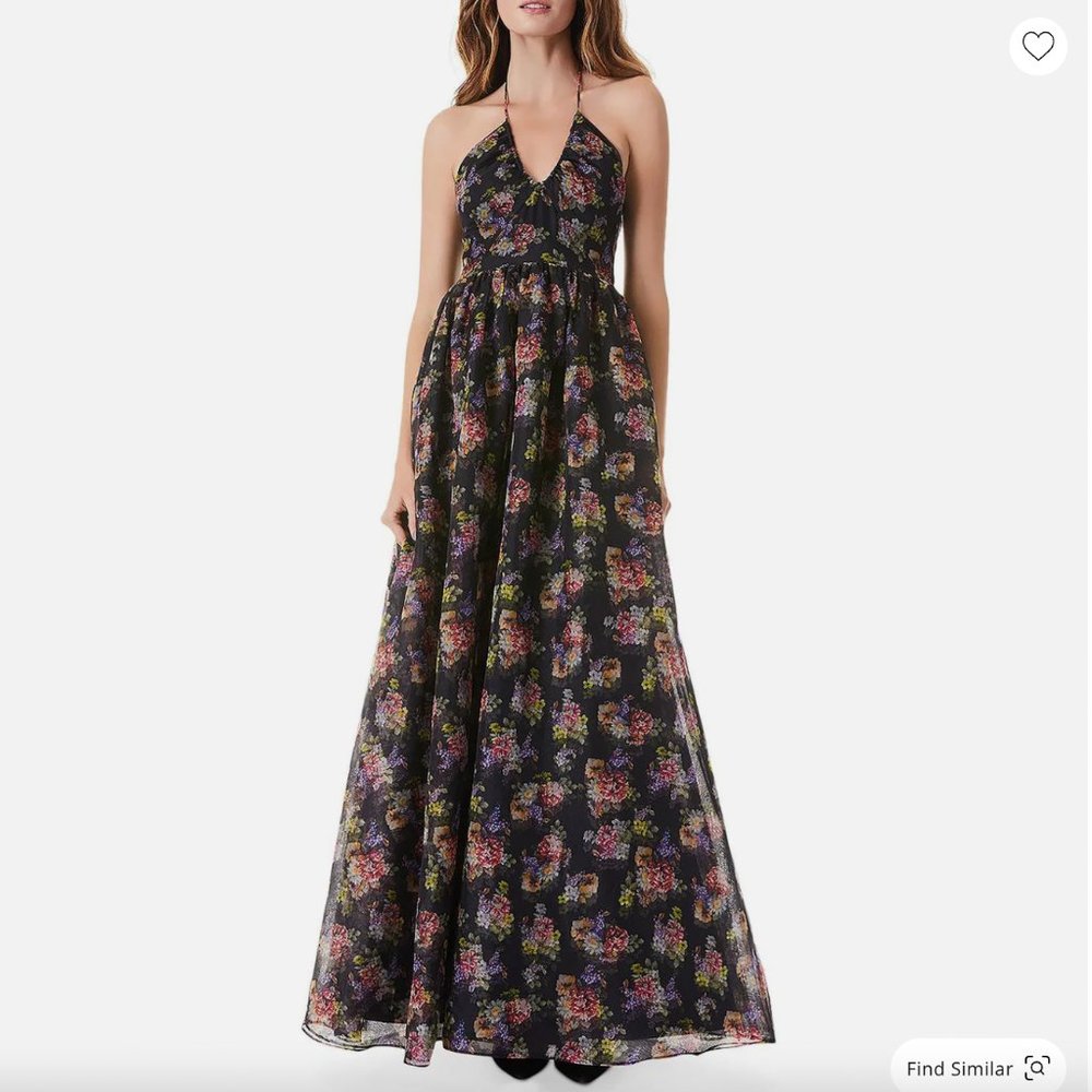 Alice and Olivia Saori Womens Halter Maxi Evening Dress